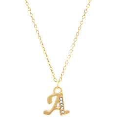 Saffron Initial Letter Pendant Necklace