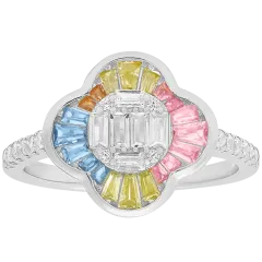 Kylie Harper Anillo Trébol De Circonia Cúbica Multicolor