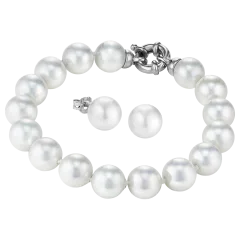 JOIA De Majorca 10mm 7.5" Pearl Bracelet & Stud Earrings