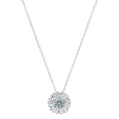 Saffron 2.0 Carat TW Floral Cluster Moissanite Pendant Sterling Silver Necklace