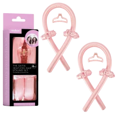 Seeboo Silky Satin 8-Piece Heatless Hair Curling Rod & Styling Set