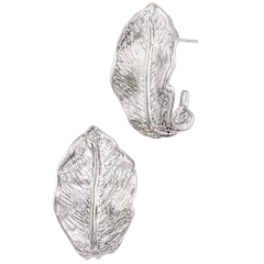 Savvy Cie Leaf Hoop Earrings