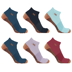 6-Pack: Copper Flux Unisex Copper-Infused Low Cut Ankle Compression Socks