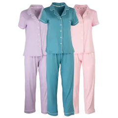 Born Short Sleeve Notch Collar & Pant Pajama Set