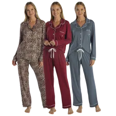 Born Long Sleeve Notch Collar & Pant Pajama Set