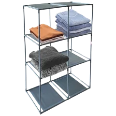 Infinite Basics Easy Assemble 4-Tier Lightweight Storage Rack w/ 6 Storage Cubes
