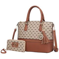 MKF Collection Saylor Circular Women’s Tote Bag with Wristlet by Mia K