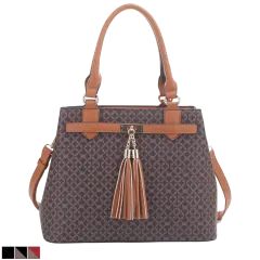 Malibu Skye Edith Print Satchel With Tassel