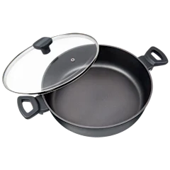 MasterPan Nonstick 11" Sauté & Sauce 5 Quart Pan with Glass Lid