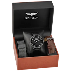 Gianello Tri-Luxe Interchangeable 3 Strap Watch Set