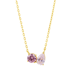 Savvy Cie Moi et Toi Round & Pear CZ Pendant