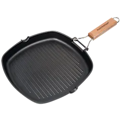 MasterPan Nonstick 8" Grill Pan with Folding Handle