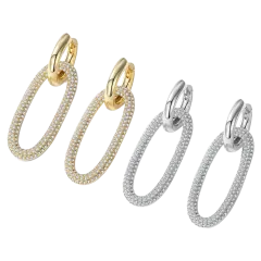 Rachel Glauber Lustrous Elegance Oval Drop Earrings