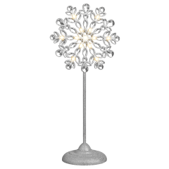 August & Leo Home 2-in-1 LED Tree Topper & Stand Jeweled Snowflake
