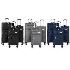 IZOD River 3-Piece Expandable Soft Sided Luggage Set with Built-In Combo Lock