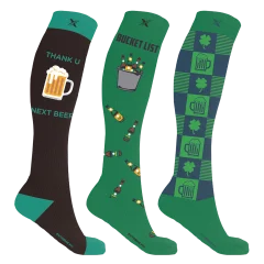 3-Pack: Extreme Fit St-Patricks Day Compression Socks