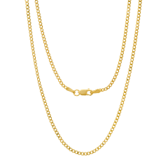 Steeltime Unisex Sterling Silver Cuban Flat Chain Necklace