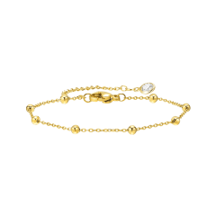 Hollywood Sensation 18k Gold Plated Gold Beaded Link Bracelet