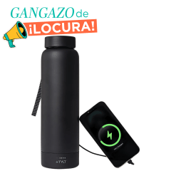 TYLT Botella Térmica de 24 oz con Power Bank Inalámbrico de 5700mAh