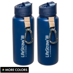 2-Pack: LifeStraw Go 24oz Stainless Steel Insulated Water Filter Bottle