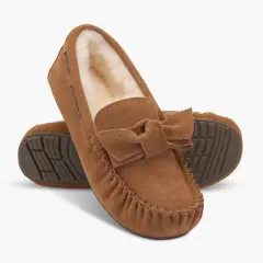 The Women's Thermostatic Sheepskin Bow Moccasins