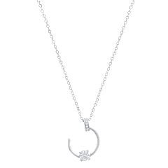 Saffron 1.0 Carat TW Moissanite Arc Pendant Sterling Silver Necklace