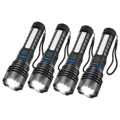 4-Pack: Hakol Rechargeable High Lumens Flashlights