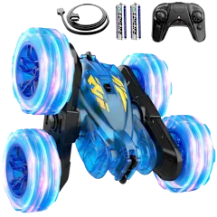 RacingFun Remote Control Swing Stunt Double-Sided Car with Light 2.4G