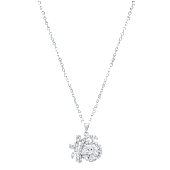 Saffron 1.0 Carat TW Moissanite Pendant Sterling Silver, 16" Necklace