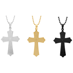 Steeltime Set of 3 Assorted "Our Father" Cross Pendants
