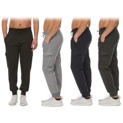 3-Pack: Nextex Pantalones Jogger para Hombre con Bolsillos Cargo