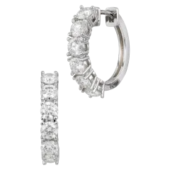 Savvy Cie Aretes Aro Infinito de Plata Esterlina con Moissanita de 2.75 Quilates