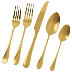 Roberts & Belk 45-Piece Camden Gold Flatware Set