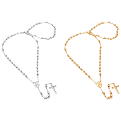 2-Pack: Steeltime Beaded Rosary Necklaces