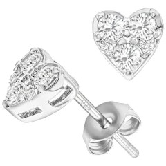 Donatello Gian Tri Stone Heart Stud Earrings