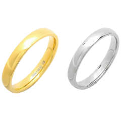 Steeltime Set de 2 Anillos Pulidos en Oro 18K y Acero Inoxidable