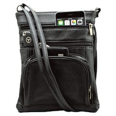 Steeltime Leather Pocketed Crossbody Bag