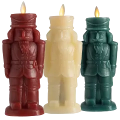 3-Pack: Luminara 8" Flameless Nutcracker Candles