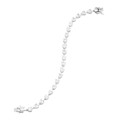 Savvy Cie Prong Set Heart Tennis Bracelet