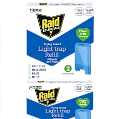 Raid Essentials Flying Insect Light Traps Kit with 5 Total Cartridges