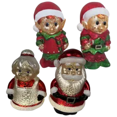 Figuras Icónicas de Vacaciones Iluminadas de Vidrio de Mercurio de 2 Piezas p...