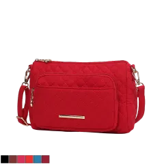 MKF Collection Rosalie Solid Quilted Cotton Women’s Shoulder Bag by Mia K.
