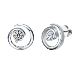 Stella Valentino 1 CT Moissanite Open Eternity Circle Swirl Stud Earrings
