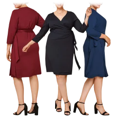 Seek No Further Ladies Plus Size Wrap Dress