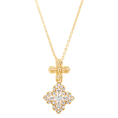 Savvy Cie Fleur-de-Lis Pendant Necklace with Cubic Zirconia