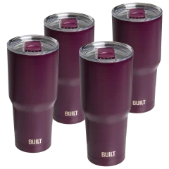 4-Pack: BUILT 30oz Double Wall Tumbler with Lid