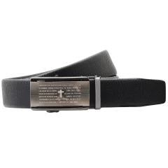 Steeltime Mens Vegan Leather Spanish Lords Prayer Belt