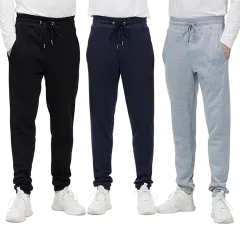 3-Pack: Nextex Apparel Men's French Terry Joggers with Pockets