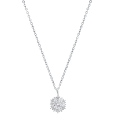 Saffron 0.5 Carat TW Moissanite Snowflake Pendant Sterling Silver Necklace