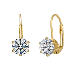 Rachel Glauber Modern Solitaire Drop Earrings